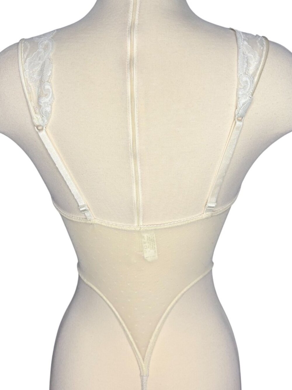 Vintage Victoria's Secret Lace Sheer White Teddy Bodysuit Thong Lingerie S/P - Picture 9 of 9